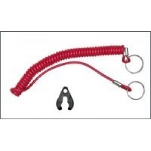 Red coiled lanyard for outboard engines Yamaha