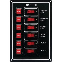 C Quip Switch Panel 6 Gang Fused