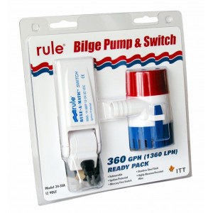 Jabsco Rule Submersible Bilge Pump 360gph 12V With Switch
