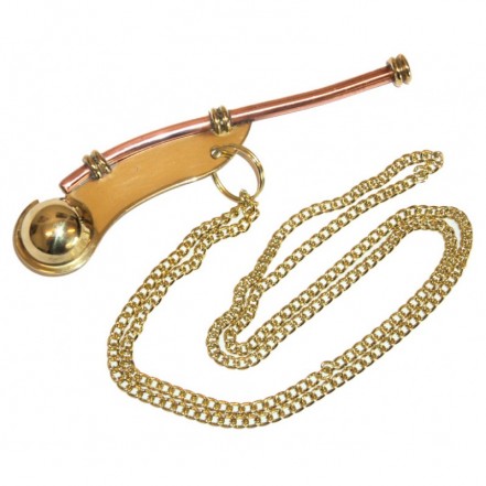 5/" Brass Boatswain Whistle With Chain Bosun Call Pipe Nautical Marine gift
