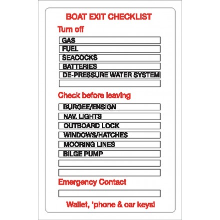 Nauticalia Sticker Boat Checklist