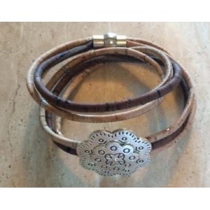 Heidi Embossed Flower Bracelet Natural