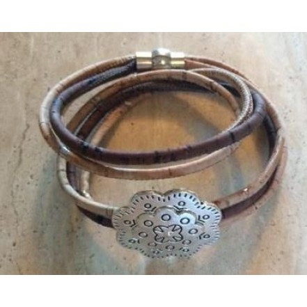 Heidi Embossed Flower Bracelet Natural