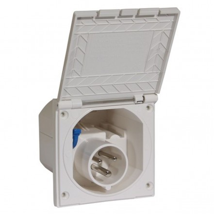 Aquafax Flush Mounted Mains Socket White