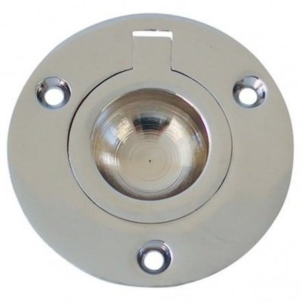 Hatch Lift Ring Round Chromed Brass 38mm Diameter
