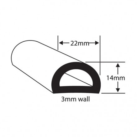 Wilks Rubber Plastics Pvc D Fendering With 22mm Base